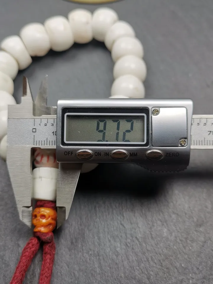 Gandhanra Vintage Tibetan Conch Shell Wrist Mala | 16mm Shankha Shell Prayer Beads Bracelet for Meditation and Spiritual Practice