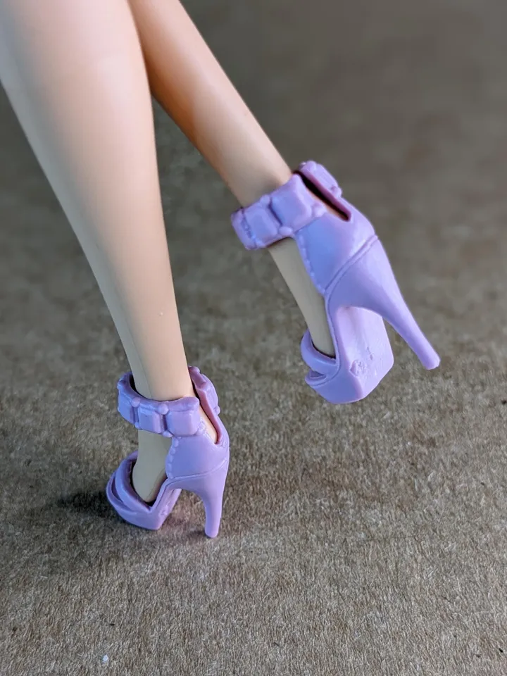 Purple heel sandals for 1/6 scale female dolls