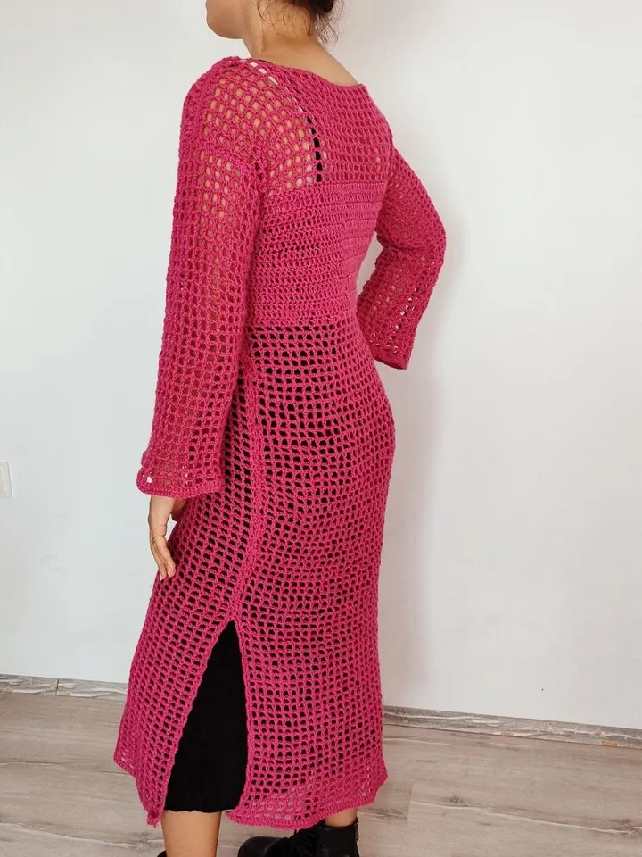 Dress crochet pattern, mesh dress crochet, dress pattern pdf instant download