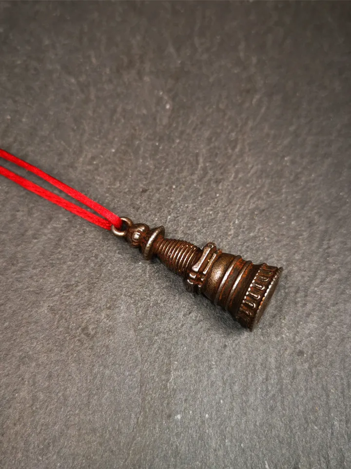 Gandhanra Handmade Tibetan Buddhist Amulet,Stupa,Pagoda,Buddhist Tower Pendant,Made of Cold Iron,1.38 inches