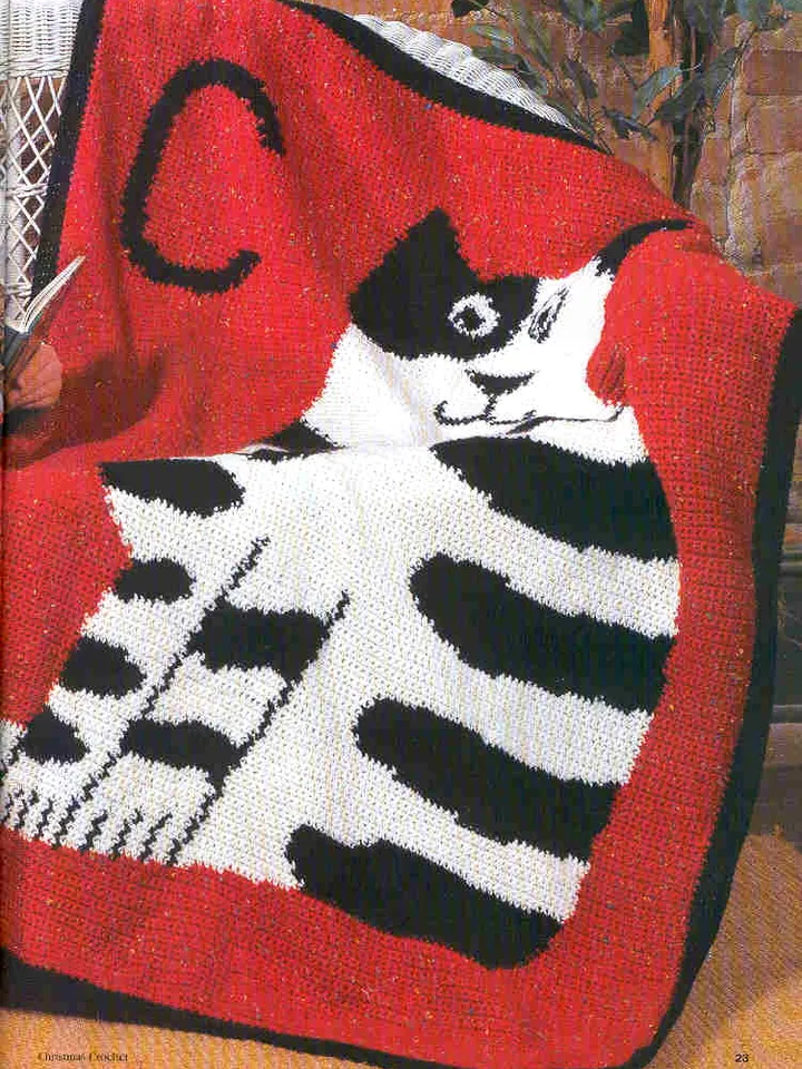 Cat Coverlet Afghan Vintage Crochet Pattern 261 PDF