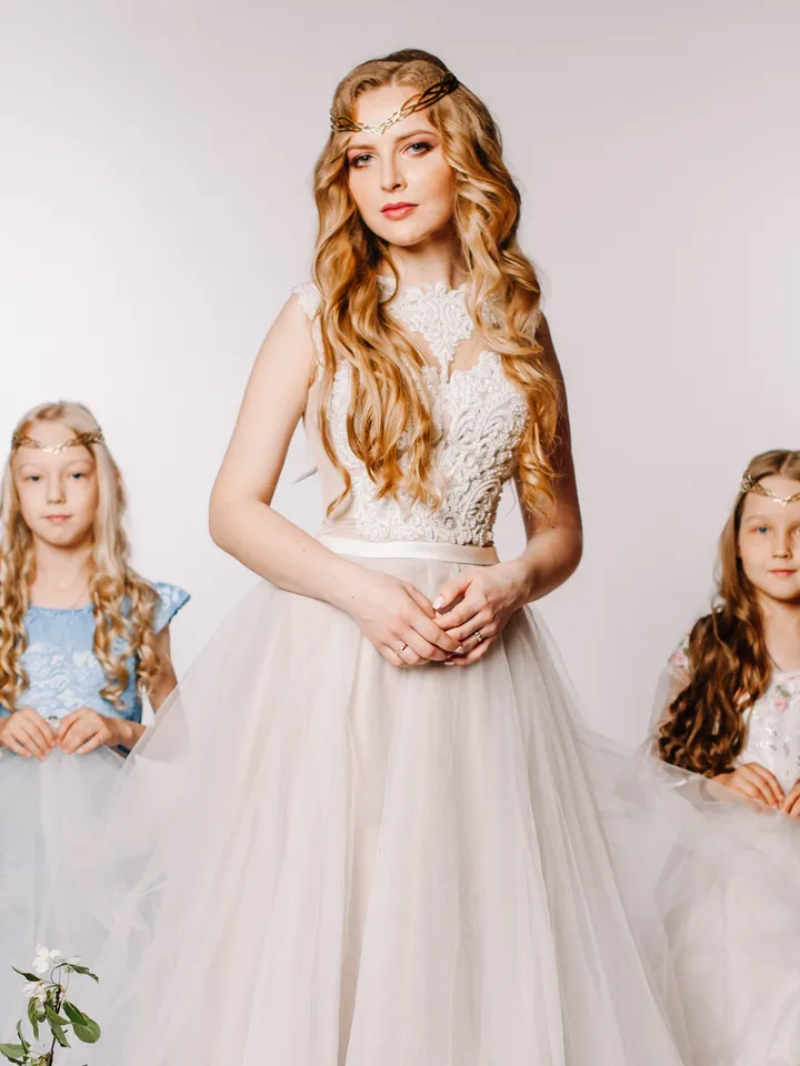 Wedding diadem Bridal Elven Tiara Elven bridal hair vine Wedding Headpiece bridal headband fantasy fairy Tiara Mary