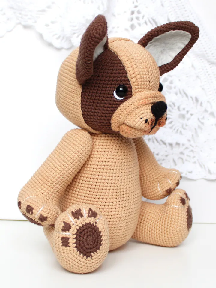 Dog crochet pattern PDF in English Amigurumi french bulldog toy