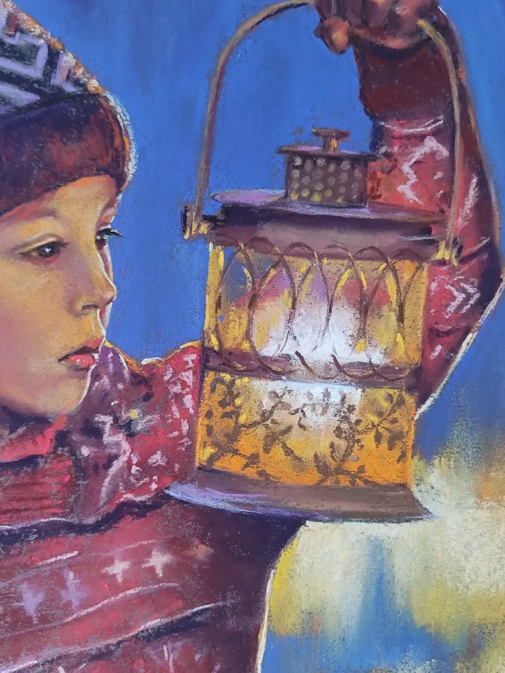 Waiting for a Miracle. Original soft pastel drawing.
