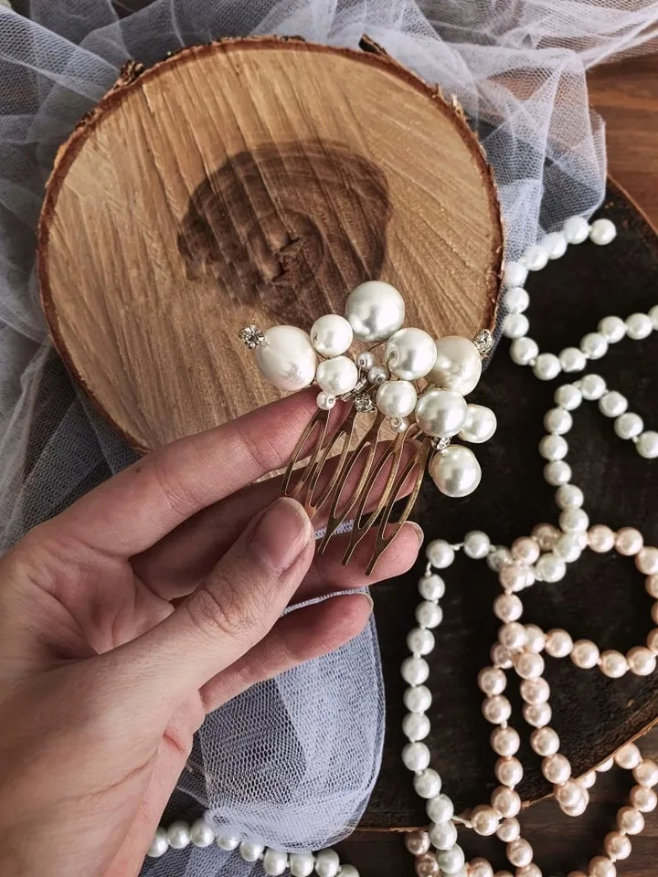 Pearl hair comb, small hair combs, pearls small hair combs, pearls hair pins, Casual hair comb, casual headpiece, wedding hair comb, Haircomb for bride, bridal hair comb, hairstyle jewelry for bride, wedding haircomb, pearls comb