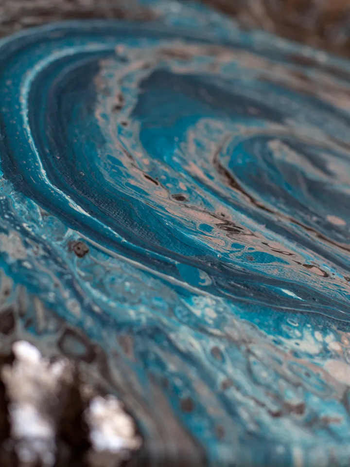 Waterscape wall art | Modern Abstract Sea Painting | 3D Effect Acrylic Art on Canvas | Handmade Artwork | Blue Square painting