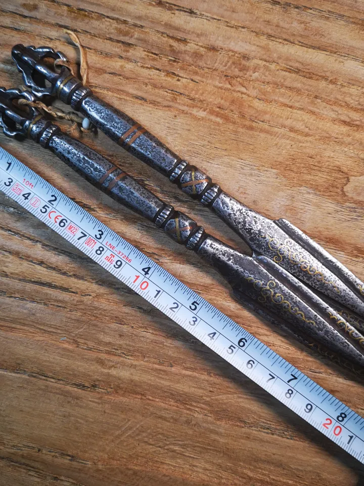 Gandhanra Handmade Antique Tibetan Tantric Practitioner Vajra Chopper Phurba Ritual Implements, 1 Set of 15 PCs,Big Size