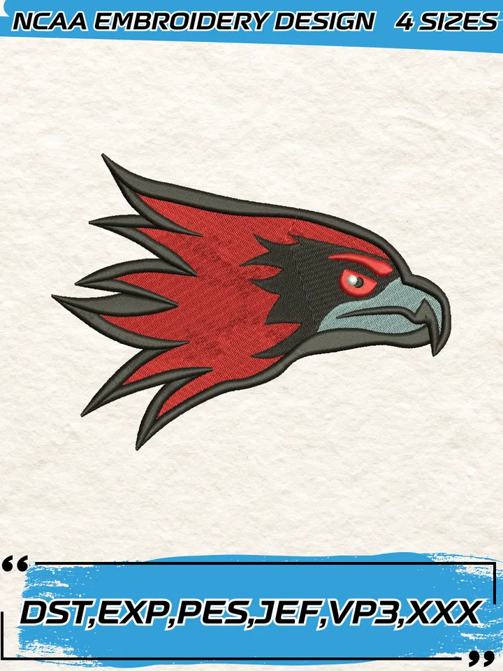 Southeast Missouri State Redhawks Mascot Embroidery Designs,NCAA Logo Embroidery Design,Machine Embroidery Design File,4 Sizes, Digital Download