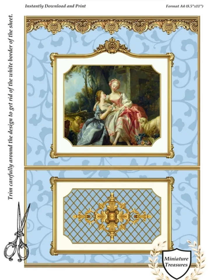 Wallpapers- Set 19-v1 | Printables for Dollhouses and Unique Miniature Projects | Digital Downloads | in Scale 1/12th