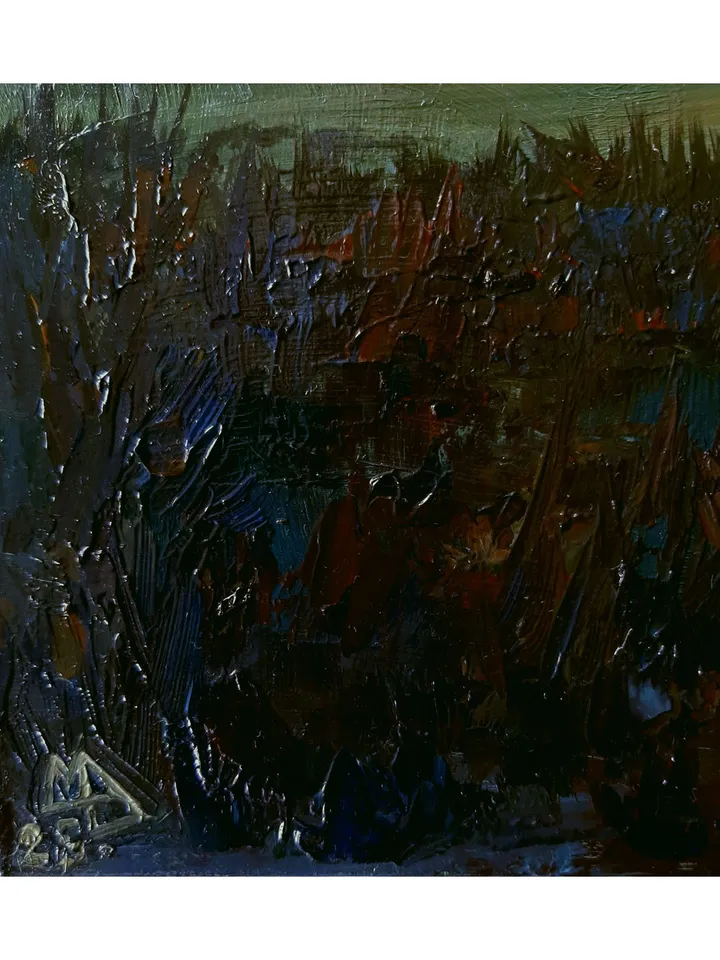 Night Lake Twilight Painting 8,5x12" ORIGINAL PAINTING Blue Hour Landscape Impressionist Signed by artist Marina Chuchko