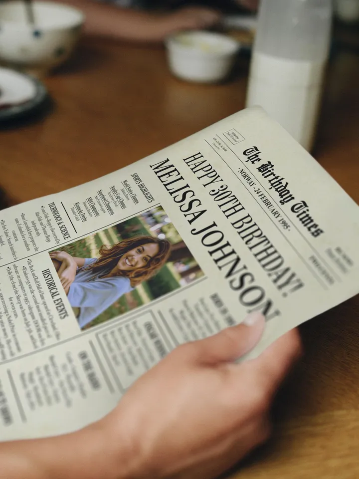 30th Birthday Newspaper Poster – Born in 1995 Sign, Back in 1995 Printable Gift, 30th Birthday Decorations for Him or Her
