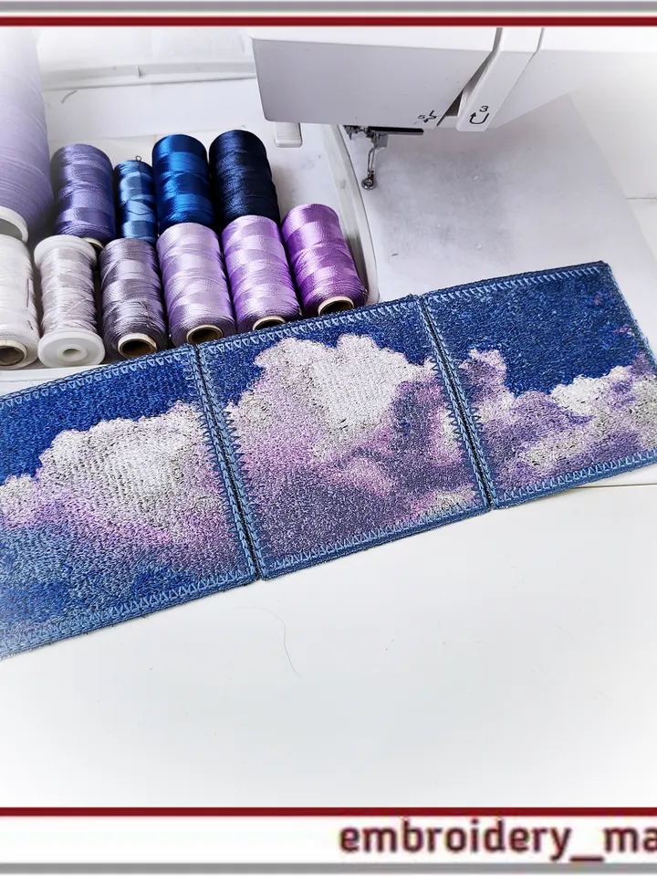 In the hoop Box with lid designs Clouds by Embroidery Manavi 05