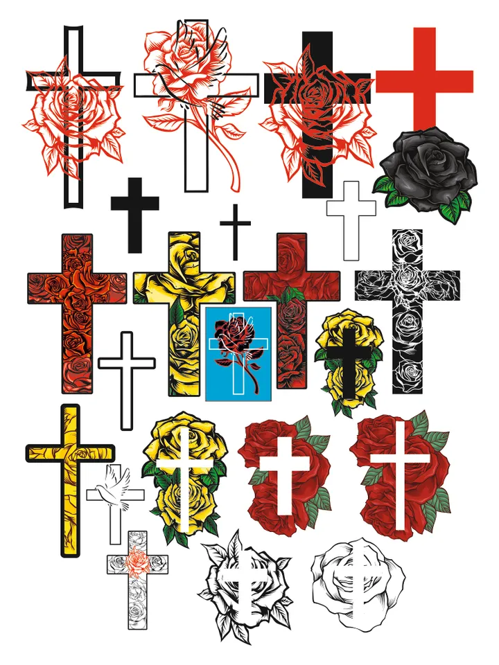 Floral cross svg, Cross bundle svg, Faith cross svg, Roses and cross svg, Flower cross svg