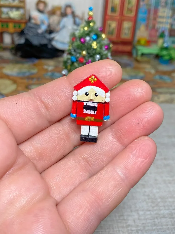 Nutcracker. Miniature toy for dolls. 1:12.Dollhouse miniature.