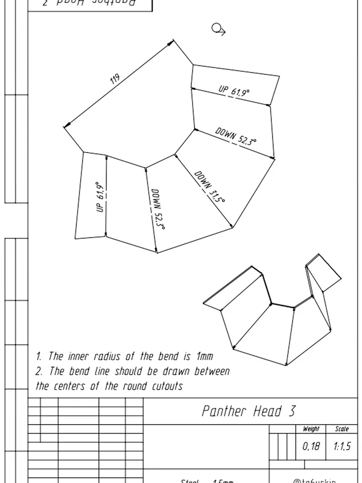 Welding Project Plans Drawings Panther (DXF, PDF)