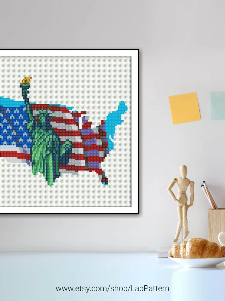 USA Cross stitch pattern | Embroidery Pattern | Instant Download | Embroidery Designs