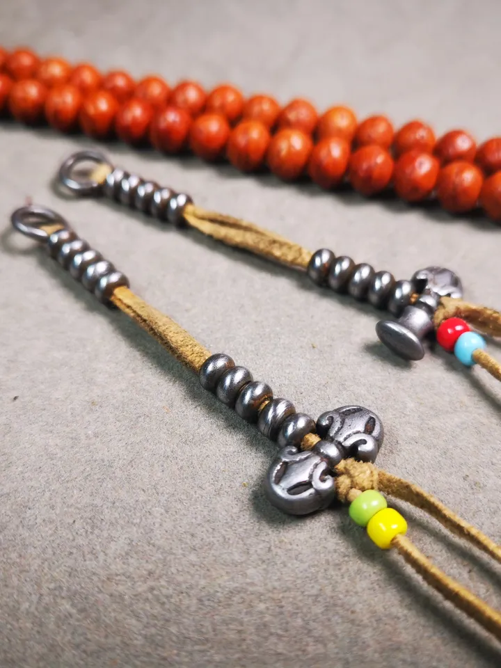 Gandhanra Handmade Tibetan Buddhist Mala Counters,Prayer Bead Counters,with Dorje and Vajra, Made of Cold Iron
