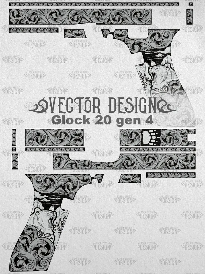 VECTOR DESIGN Glock 20 gen 4 Scrolls and bear