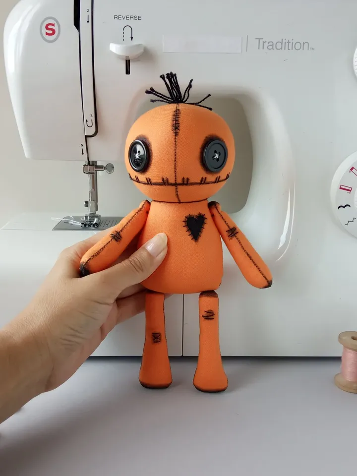 Handmade Voodoo Doll - Orange