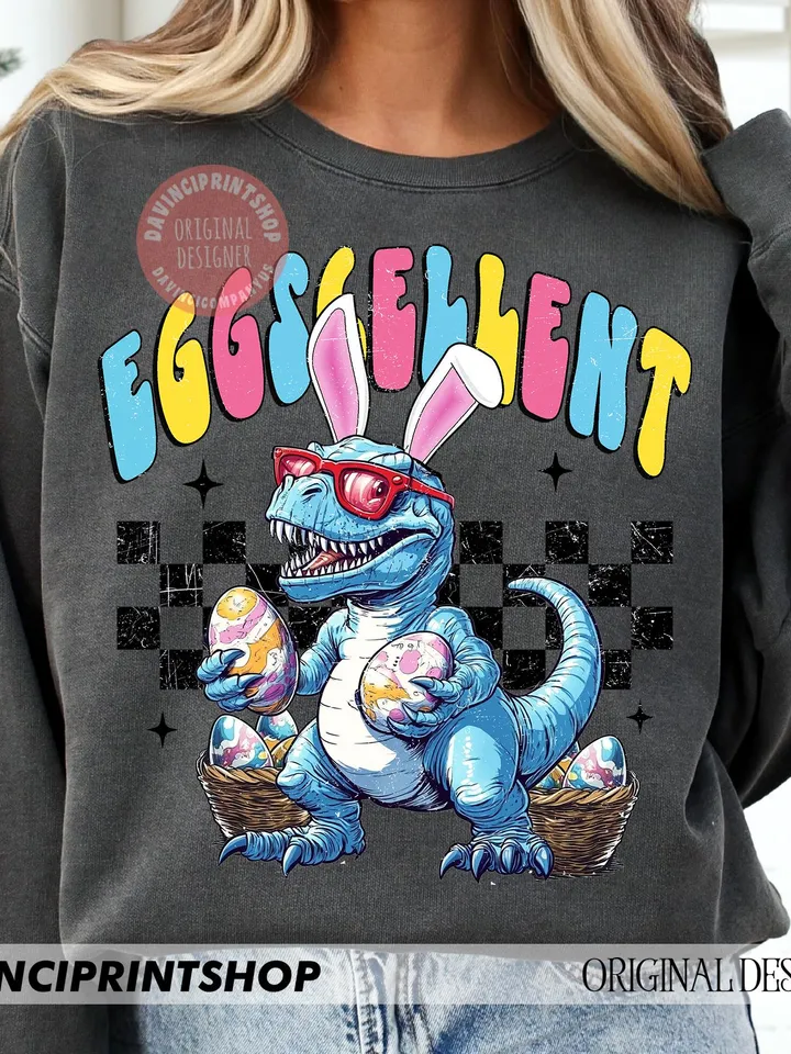 Easter Dinosaur Bunny T rex Boys Girls Kids Eggs Cellent Png, Happy Easter png, Dinosaur Easter Eggs png, Easter Bunny png, Easter Eggs png