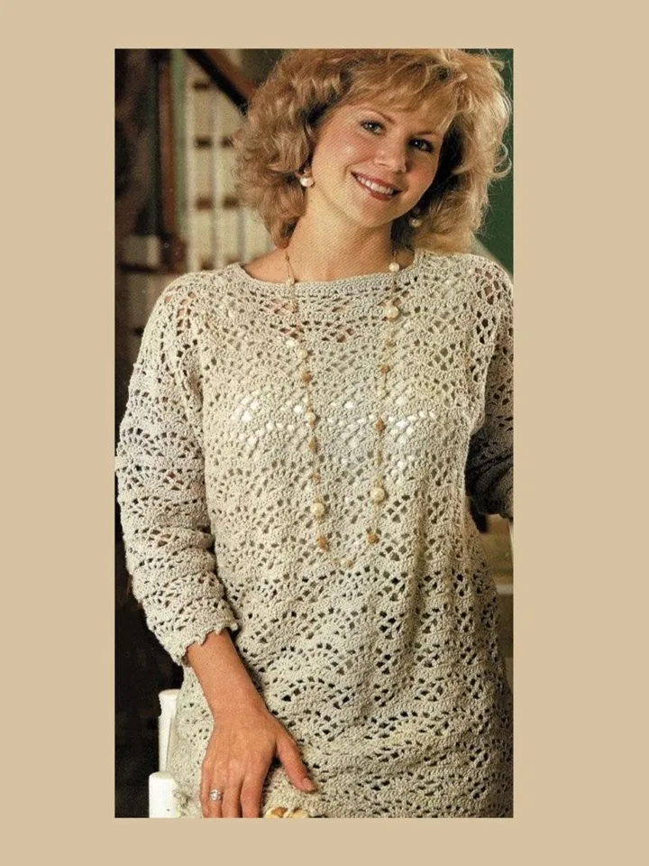 Crochet pattern sweater Lace Sweater Crochet patterns, ladies sweater, summer sweater crochet women pattern pdf