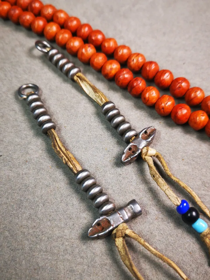 Gandhanra Handmade Tibetan Buddhist Mala Counters,Prayer Bead Counters,with Dorje and Vajra, Made of Cold Iron