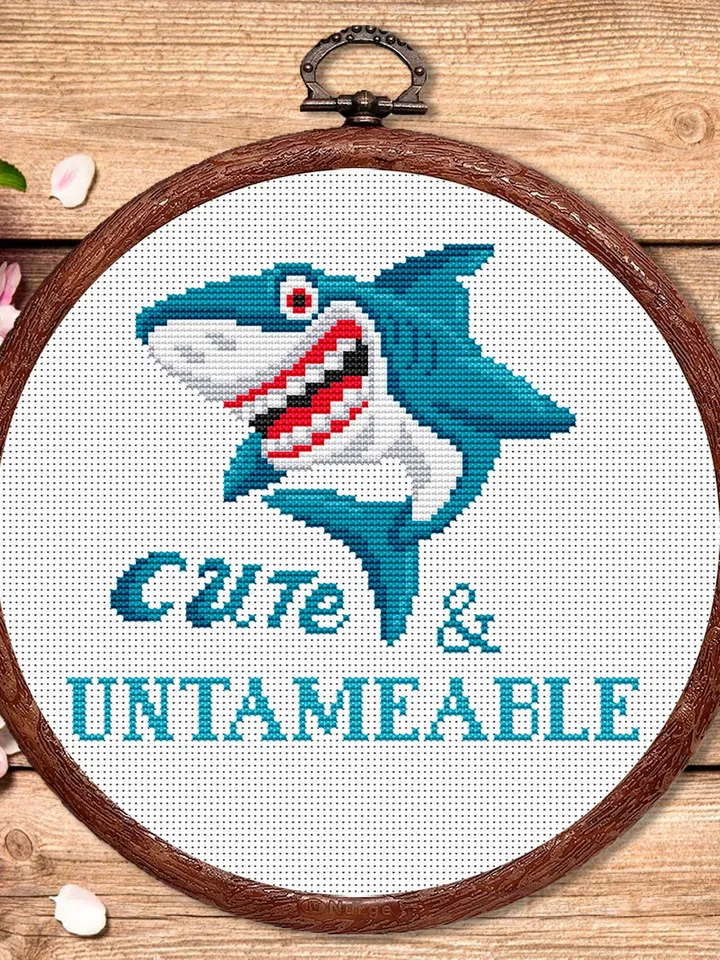 Cute And Untameable Cross Stitch Pattern, Shark Cross Stitch, Shark Pattern, Sea Cross Stitch Pattern, Baby Cross Stitch Patterns #bab003