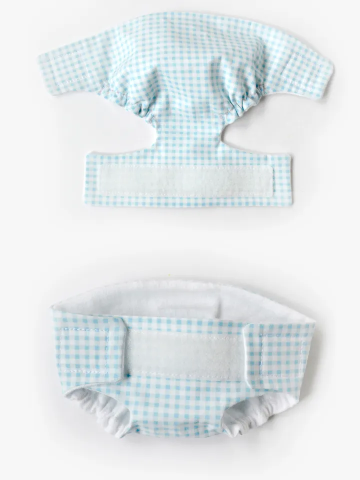 DIY diaper for Waldorf baby doll 14 inch (36 cm) tall. PDF sewing pattern and tutorial.