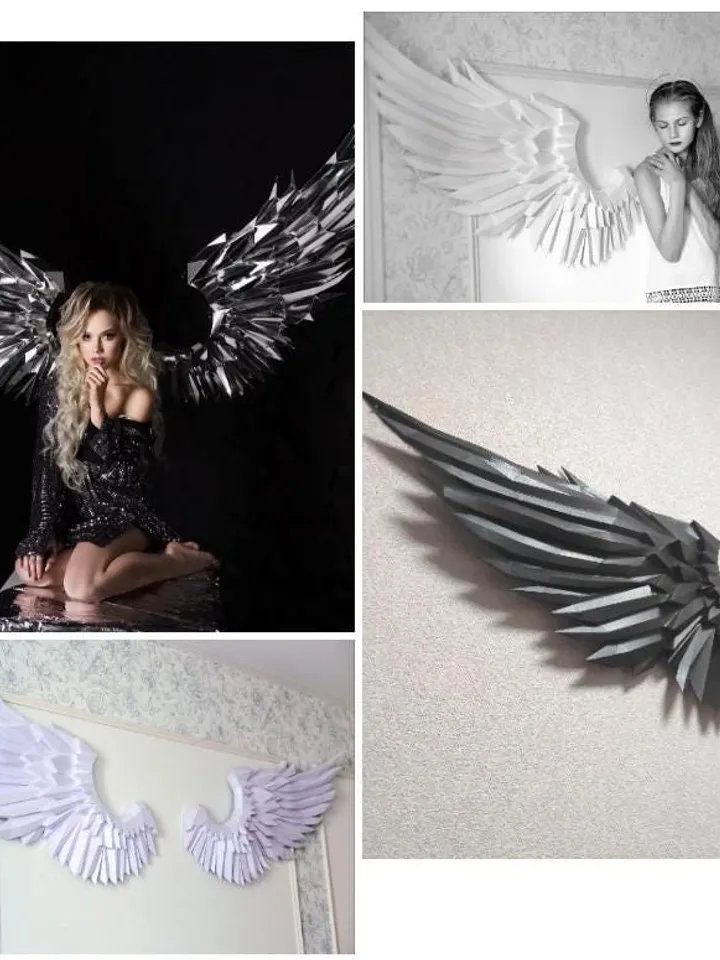 Angel Wings Papercraft, Digital Template, PDF Download, Gurko, Trophy, 3D Low Poly, Pepakura, DIY Origami, Paper Party Decoration, DIY Gift