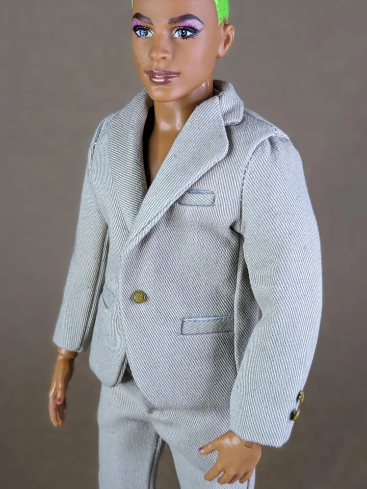 Classic beige suit for 12-inch fashion male dolls