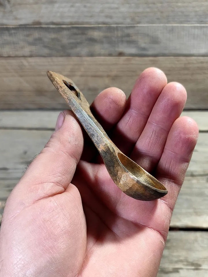 Handmade willow coffee scoop, 9th wedding anniversary gift, Rustic wooden coffee spoon