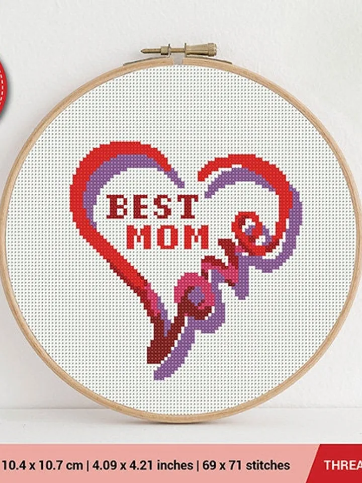 Best Mom Cross stitch pattern | Embroidery Pattern | Instant Download | Embroidery Designs