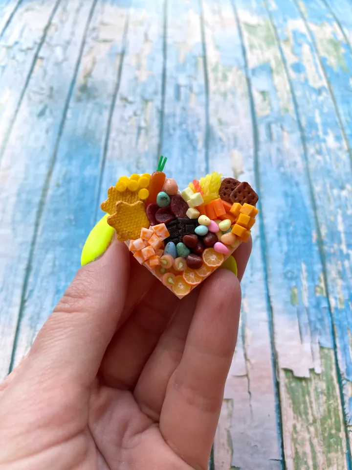 Miniature Easter Charcuterie Board with Polymer Clay