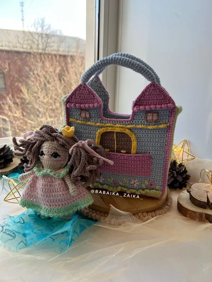 PDF Crochet Pattern Castle for a Princess, Amigurumi doll pattern, Crochet castle, Cute doll, Doll pattern, Amigurumi doll