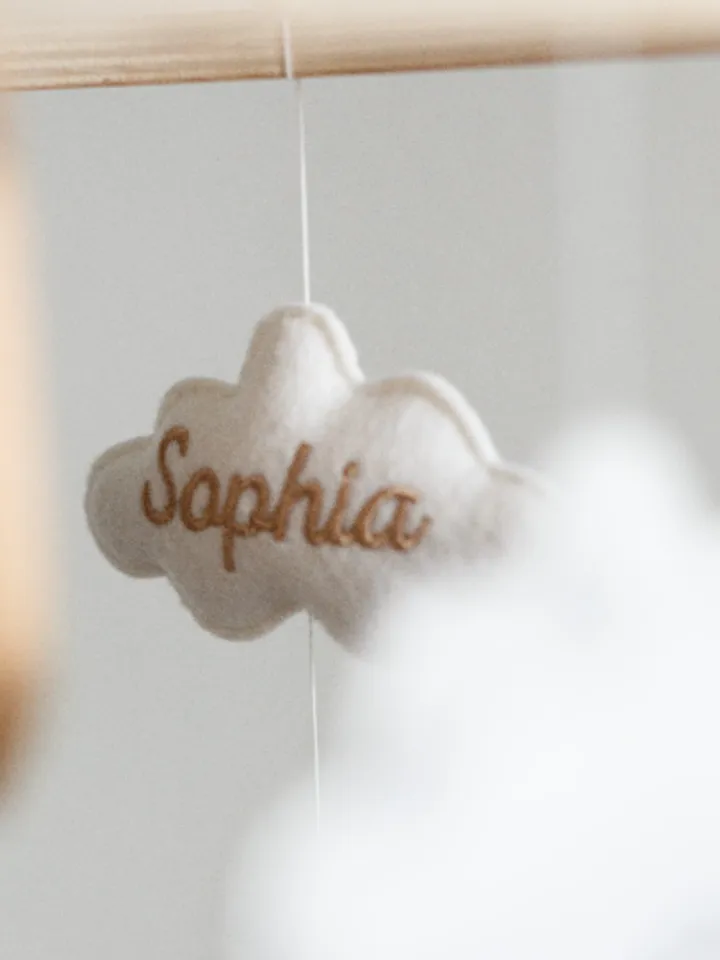 Custom Rainbow, Stars and Cloud Baby Mobile - Handcrafted, Soft Felt Nursery Decor