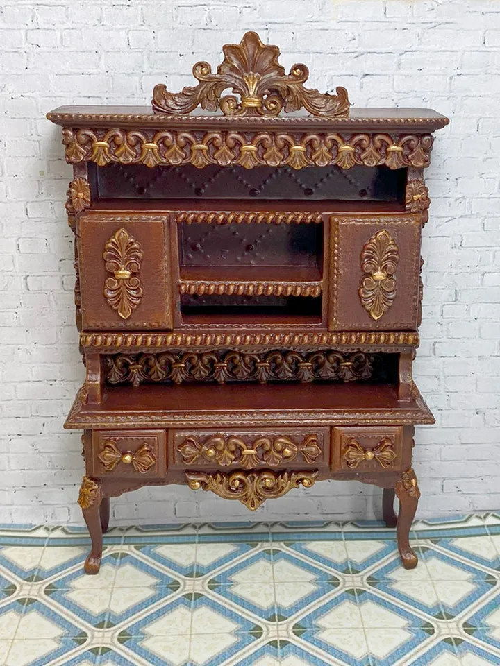 Handmade cabinet. Dollhouse miniature. 1:12. Furniture for dolls. Bookcase. Sideboard for a doll.