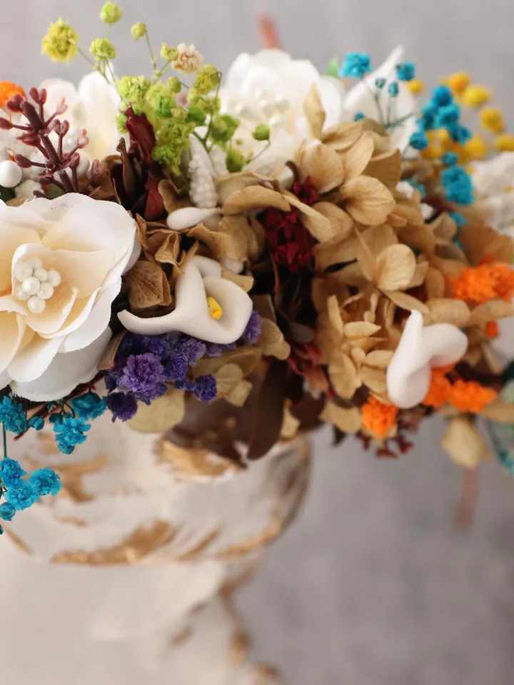 Hair jewelry.Party,Wedding Accessories,handmade items,autumn leaves,Orchid flower, White roses, birthday present,purple flower crown