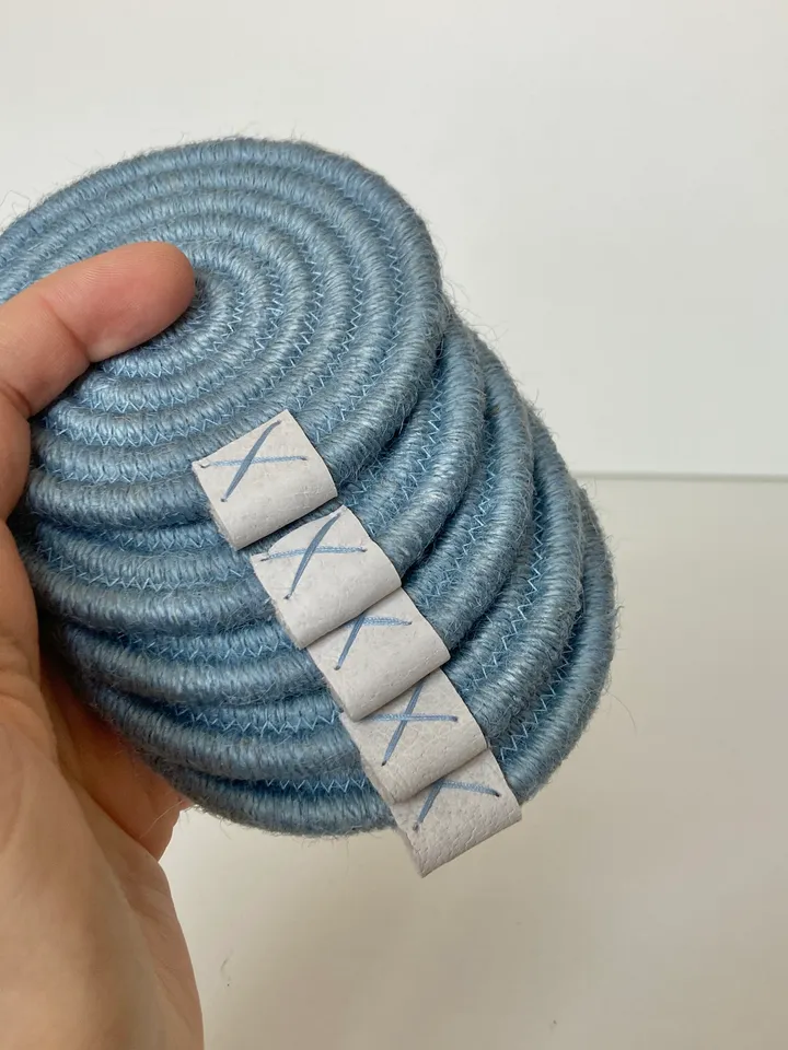 Light blue coaster Rope coaster Set of 5 jute coasters