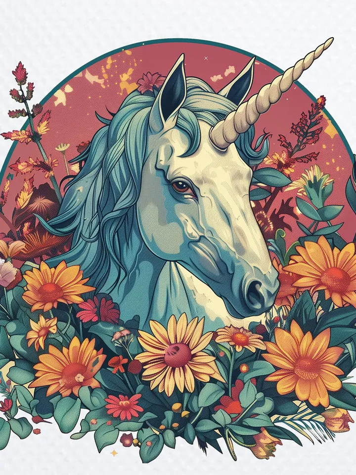 14 Magical Unicorn in flowers Clipart, Unicorn Сlip Art, Cute Unicorn digital download, Flower Unicorn Png, sublimation Unicorn Png