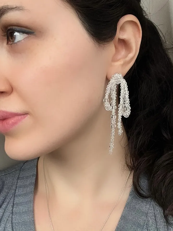 Bow bead-embellished Earrings