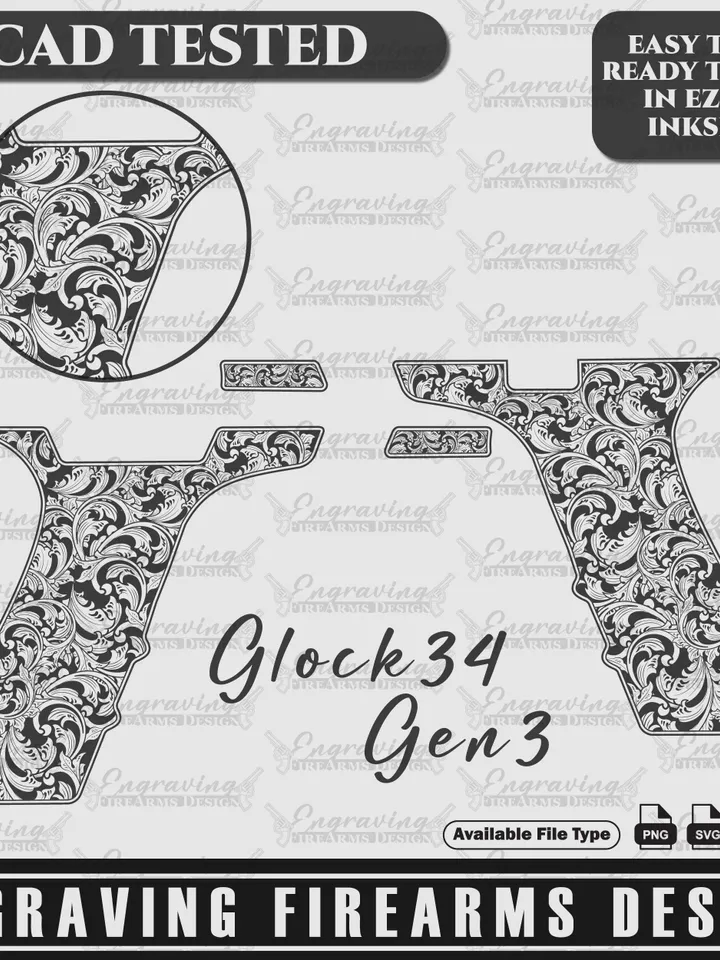 Engraving Firearms Design Glock34 Gen3 Scroll Design