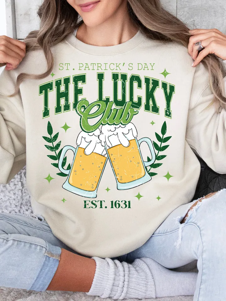The Lucky Club PNG, St. Patrick’s day Png Designs, Retro St. Patrick’s Png, Trending Png, Trendy St.Pattys Day Png, Trendy Retro Irish Day