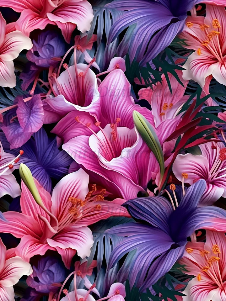 3d Seamless tropical flowers pattern, digital paper, floral pattern, mosaic pattern, commercial use
abstract floral seamless pattern - repeating pattern