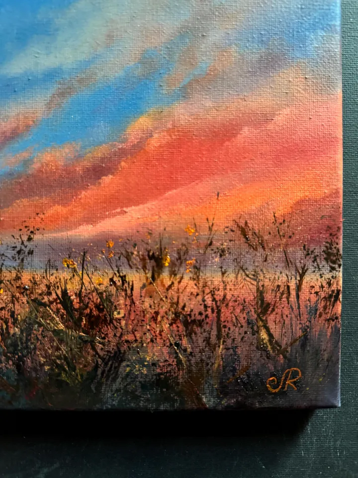 Sunset Oil Painting Original Landscape Sunrise Wall Art