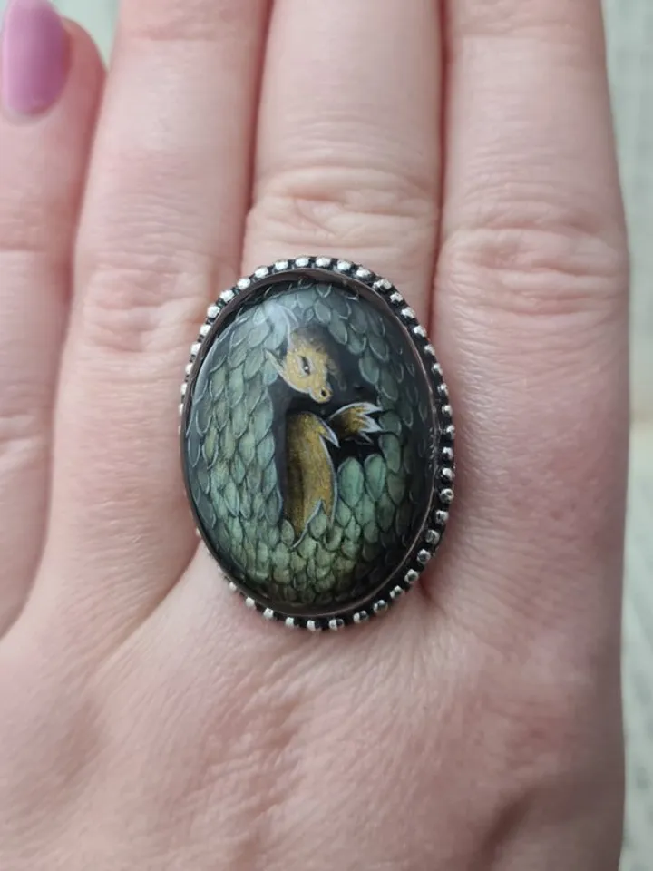 Dragon ring Labrodarite ring