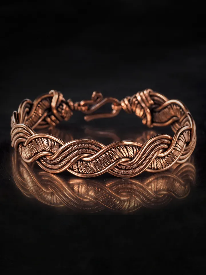 Wire wrapped copper bracelet for woman Antique style copper jewelry WireWrapArt