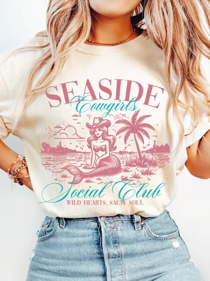 Cowgirl png Cowgirl Summer png Retro Summer png, Beach png Western Retro png western summer png Summer Trendy hoodie sublimation Surfer