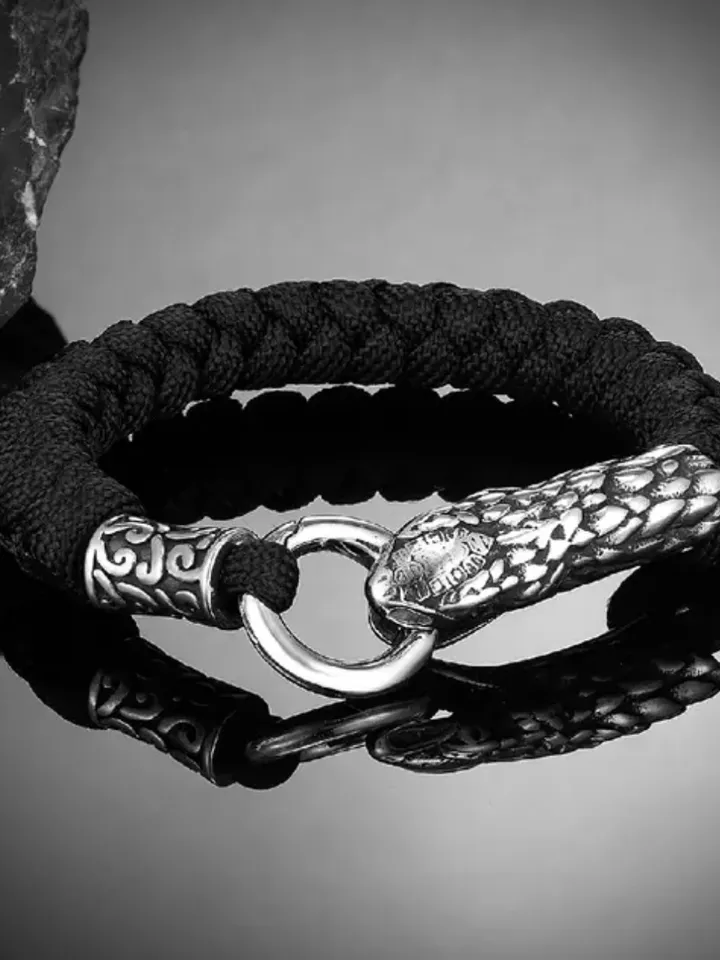 Paracord and stainless steel bracelet Viking Snake