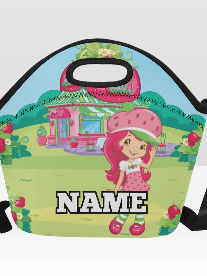Custom NAME Strawberry Shortcake Neoprene Lunch Bag, Lunch Box