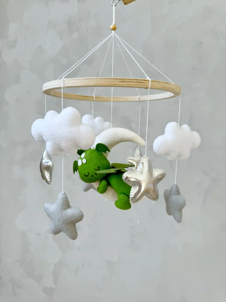 Dragon mobile baby Fantasy nursery crib mobile dragon